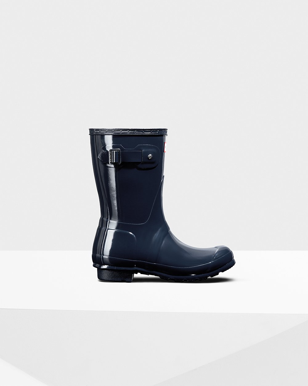 Womens Hunter Short Rain Boots Navy - Original Gloss - 4651789-SU